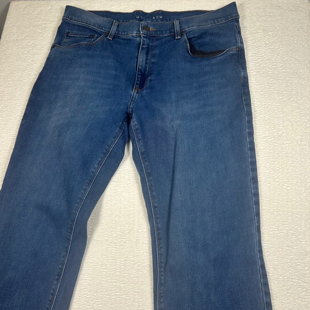 Mott & Bow Mercer Straight Jeans 35x32 Blue Denim Mens 35 Medium Wash Stretch